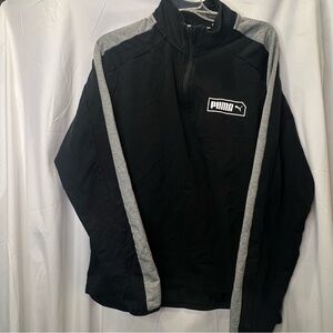 Puma 1/4 Zip Long Sleeve Black Pullover Golf Sweatshirt Mens Size L Large